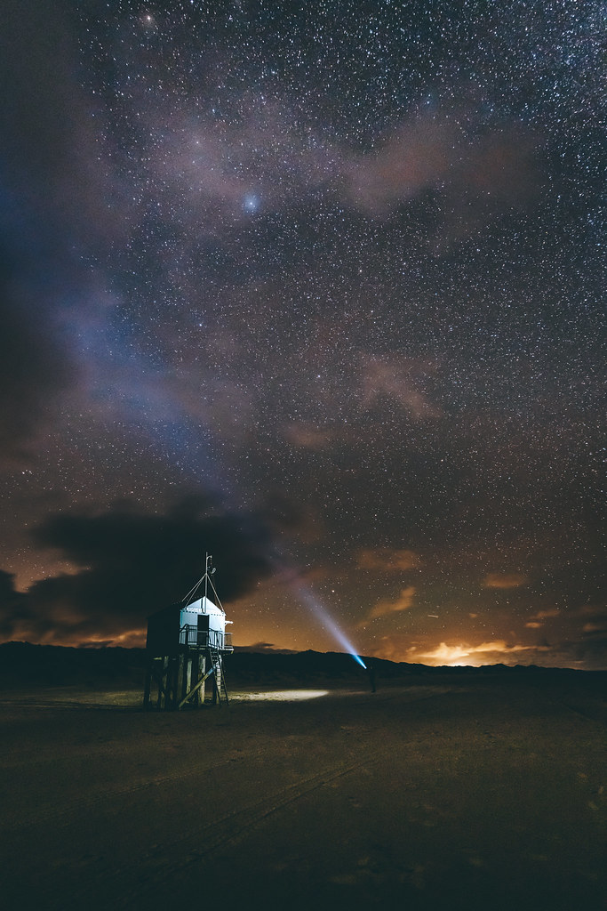Noorderlicht in dark sky gebied op Terschelling strand